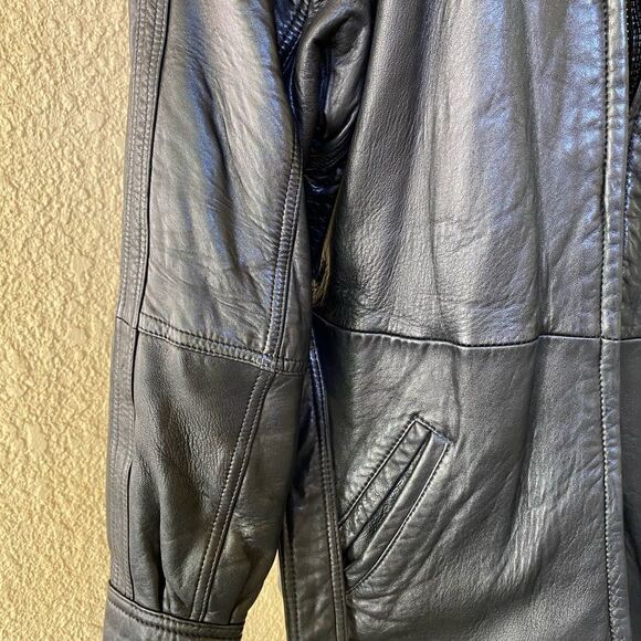 Vintage Andrew Marc Black Leather Jacket Small - Picture 12 of 15